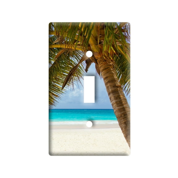 Tropical Palm Tree Ocean Beach Light Switch Plate Cover