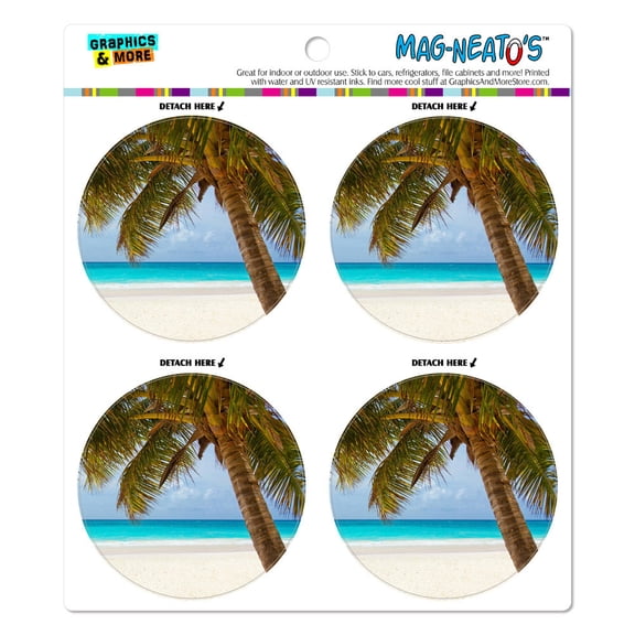 Tropical Palm Tree Ocean Beach MAG-NEATO'S(TM) Car/Refrigerator Magnet Set
