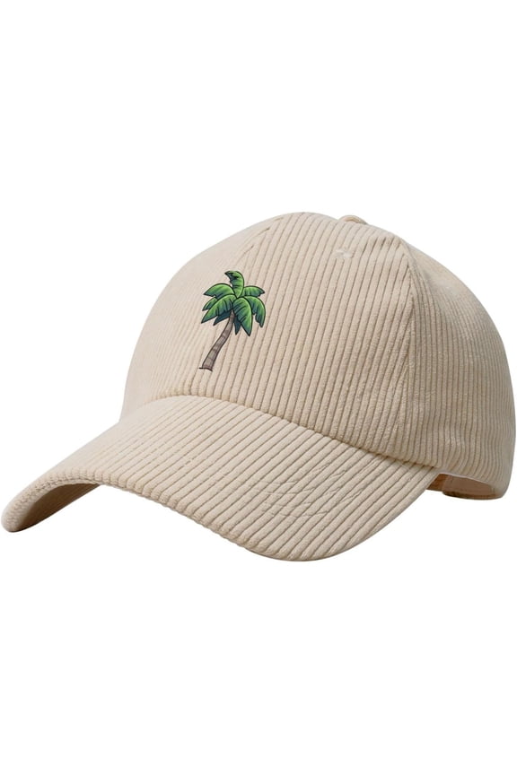 Tropical Palm Tree Outdoor Adult Corduroy Baseball Hat Absorbs Sweat Running Hat Sandwich Hat