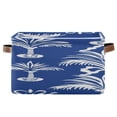 thumbnail image 1 of Tropical Palm Tree Pattern in White Square Storage Bins with Handles Collapsible Containing Box 1 Pack, 1 of 9
