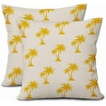 thumbnail image 1 of Tropical Palm Tree Pillow Covers 18x18 Inch Yellow Coconut Trees Coastal Plants Decorative Pillow Cases Summer Beach Vintage Cushion Covers Farmhouse Home Decor for Sofa Couch Outdoor Set of 2, 1 of 6