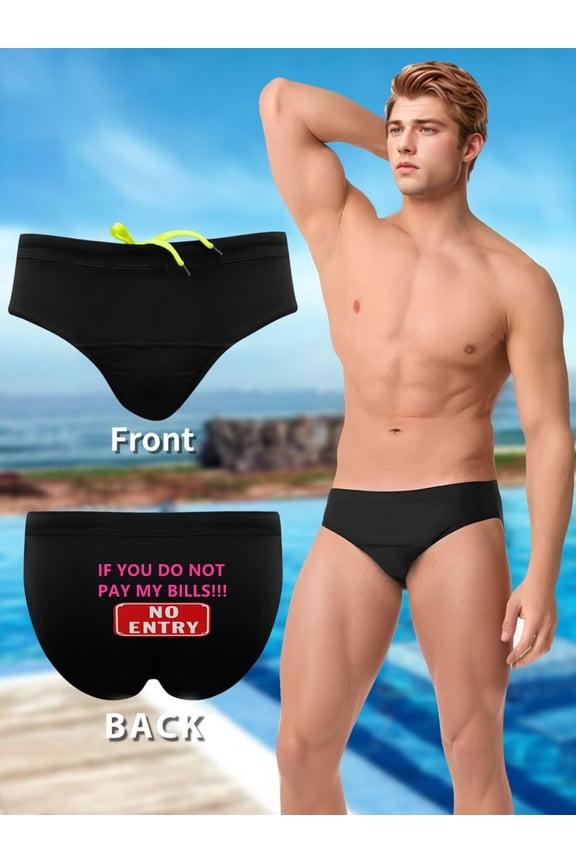 Tropical Palm Tree Printed Men's Bikini Swimsuit - Quick Dry Fabric for Beach Vacation