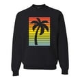 thumbnail image 1 of Tropical Palm Tree Silhouette | Mens Pop Culture Crewneck Graphic Sweatshirt, Black, Small, 1 of 4