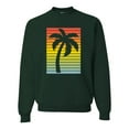thumbnail image 1 of Tropical Palm Tree Silhouette | Mens Pop Culture Crewneck Graphic Sweatshirt, Forest Green, X-Large, 1 of 4