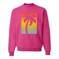 thumbnail image 1 of Tropical Palm Tree Silhouette | Mens Pop Culture Crewneck Graphic Sweatshirt, Fuschia, 3XL, 1 of 4
