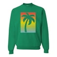 thumbnail image 1 of Tropical Palm Tree Silhouette | Mens Pop Culture Crewneck Graphic Sweatshirt, Kelly, 2XL, 1 of 4