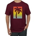 thumbnail image 1 of Tropical Palm Tree Silhouette | Mens Pop Culture Graphic T-Shirt, Maroon, Medium, 1 of 4