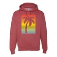 thumbnail image 1 of Tropical Palm Tree Silhouette | Mens Pop Culture Hooded Sweatshirt Graphic Hoodie, Vintage Heather Red, Medium, 1 of 4