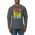 thumbnail image 1 of Tropical Palm Tree Silhouette | Mens Pop Culture Long Sleeve T-Shirt, Charcoal, 2XL, 1 of 4