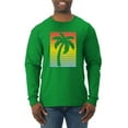 thumbnail image 1 of Tropical Palm Tree Silhouette | Mens Pop Culture Long Sleeve T-Shirt, Kelly, Small, 1 of 4
