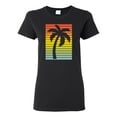thumbnail image 1 of Tropical Palm Tree Silhouette | Womens Pop Culture Graphic T-Shirt, Black, Small, 1 of 4