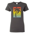 thumbnail image 1 of Tropical Palm Tree Silhouette | Womens Pop Culture Graphic T-Shirt, Charcoal, 2XL, 1 of 4