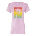 thumbnail image 1 of Tropical Palm Tree Silhouette | Womens Pop Culture Graphic T-Shirt, Light Pink, 2XL, 1 of 4