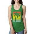 thumbnail image 1 of Tropical Palm Tree Silhouette | Womens Pop Culture Jersey Racerback Tank Top, Kelly, X-Large, 1 of 4