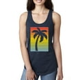 thumbnail image 1 of Tropical Palm Tree Silhouette | Womens Pop Culture Jersey Racerback Tank Top, Navy, Large, 1 of 4
