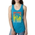 thumbnail image 1 of Tropical Palm Tree Silhouette | Womens Pop Culture Jersey Racerback Tank Top, Turquoise, Large, 1 of 4