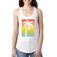 thumbnail image 1 of Tropical Palm Tree Silhouette | Womens Pop Culture Jersey Racerback Tank Top, White, X-Large, 1 of 4