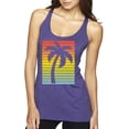 thumbnail image 1 of Tropical Palm Tree Silhouette | Womens Pop Culture Premium Tri-Blend Racerback Tank Top, Purple Rush, Small, 1 of 4
