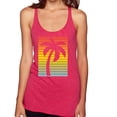 thumbnail image 1 of Tropical Palm Tree Silhouette | Womens Pop Culture Premium Tri-Blend Racerback Tank Top, Shocking Pink, Medium, 1 of 4