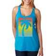 thumbnail image 1 of Tropical Palm Tree Silhouette | Womens Pop Culture Premium Tri-Blend Racerback Tank Top, Vintage Turquoise, Small, 1 of 4