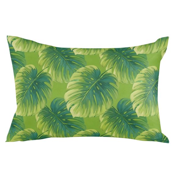Tropical Palm Tree Throw Pillow Cover 24 x 36 Inch Decorative Pillow Cover Green Leaves Summer Coastal Plants Lumbar Pillowcase Seasonal Rectangle Cushion Case for Couch Sofa Bed Living Room
