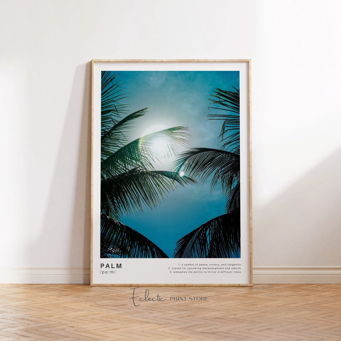 Tropical Palm Tree Wall Art Print, Coastal Living Decor - Walmart.com