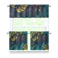 thumbnail image 1 of Tropical Palm Tree Window Curtains for Kitchen, 3 Piece Polyester Set 27.5x24 Inch with Valance and Tier Panels for Island Feel, 1 of 6