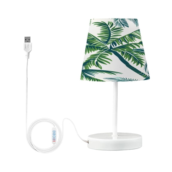Tropical Palm Tree and Leaves Desk Lamp LED Table Nightstand Lamps with 3 Color Temperatures for Home Bedroom Living Room Decor 8x12