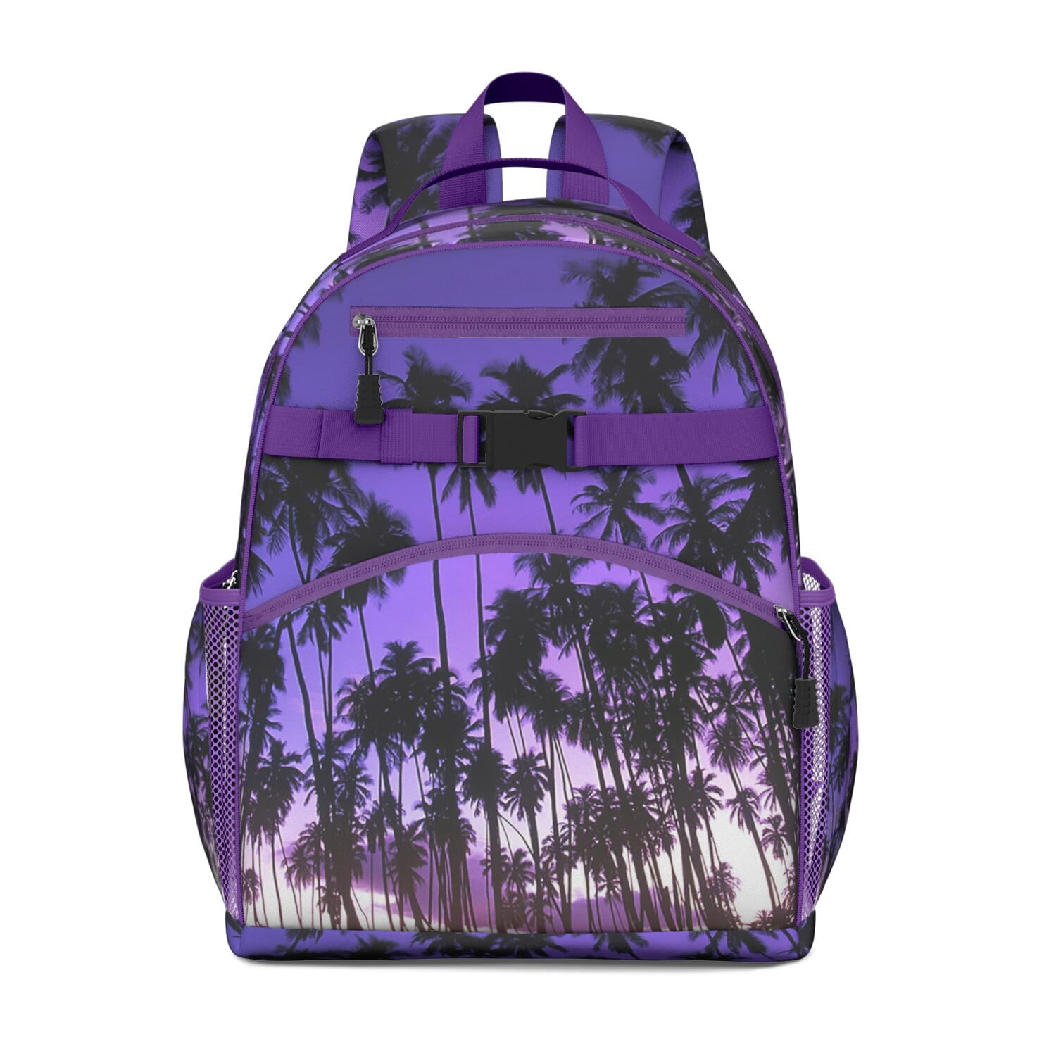 Tropical Palm Trees Backpack - Waterproof School Bag with Ergonomic ...
