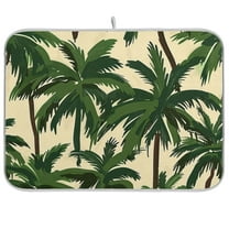 Tropical Palm Trees Dish Drying Mats Kitchen Mat Microfiber Counter Absorbent Dish Pad Drainer Rack 16"x18"