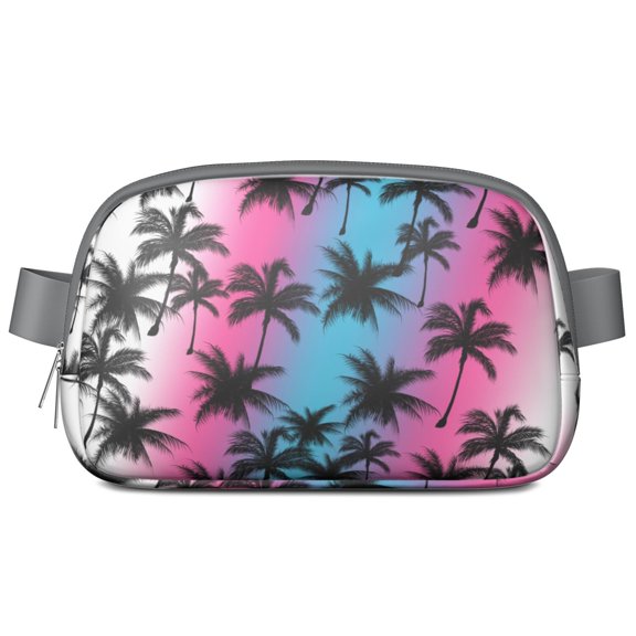 Tropical Palm Trees Fanny Pack – Boho Belt Bag with Hawaii Beach Sunset and Vibrant Vibes