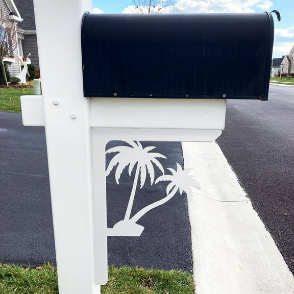 Tropical Palm Trees Mailbox Decoration and Porch Bracket, Mailbox Decor, Beach Coastal Theme