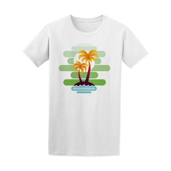 Tropical Palm Trees On Island  T-Shirt Men -Image by Shutterstock, Male Small