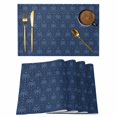 thumbnail image 1 of Tropical Palm Trees Placemats Set of 8, Summer Coconut Trees Plants Navy Blue Placemats for Dining Table, Place Mats for Kitchen Tabletop, Waterproof Wipeable Dining Table Mats Set, 1 of 9