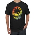 thumbnail image 1 of Tropical Palm Trees Silhouettes with Sunset | Mens Pop Culture Graphic T-Shirt, Black, Small, 1 of 4