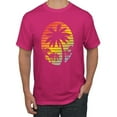 thumbnail image 1 of Tropical Palm Trees Silhouettes with Sunset | Mens Pop Culture Graphic T-Shirt, Fuschia, Small, 1 of 4