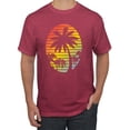 thumbnail image 1 of Tropical Palm Trees Silhouettes with Sunset | Mens Pop Culture Graphic T-Shirt, Vintage Heather Red, Large, 1 of 4