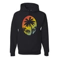 thumbnail image 1 of Tropical Palm Trees Silhouettes with Sunset | Mens Pop Culture Hooded Sweatshirt Graphic Hoodie, Black, Small, 1 of 4