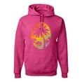 thumbnail image 1 of Tropical Palm Trees Silhouettes with Sunset | Mens Pop Culture Hooded Sweatshirt Graphic Hoodie, Fuschia, 3XL, 1 of 4