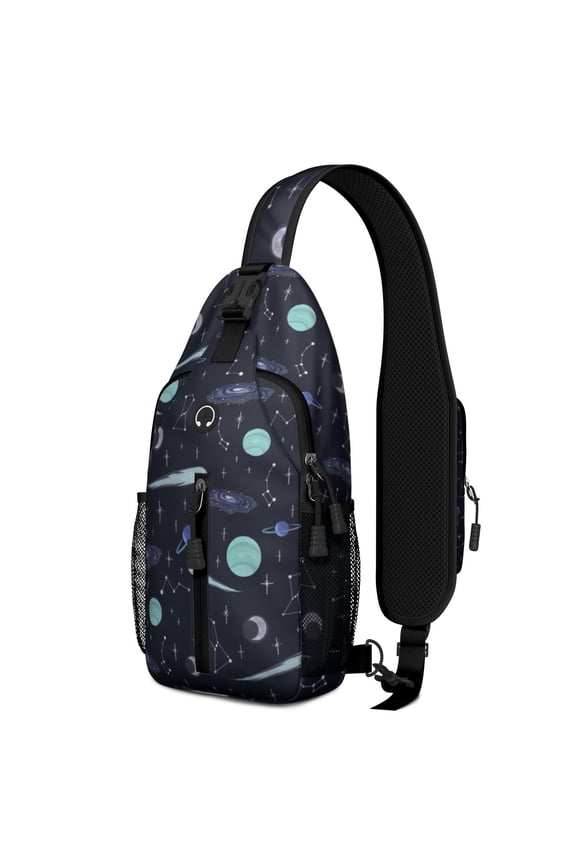 Tropical Palm Trees Sling Backpack for Travel – Lightweight and Compact Outdoor Shoulder Bag Featuring Hawaiian Sunset and Vibrant Beach Designs