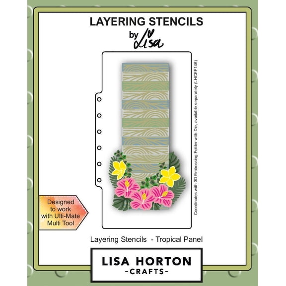 Lisa Horton Crafts Layering Stencils-Tropical Panel