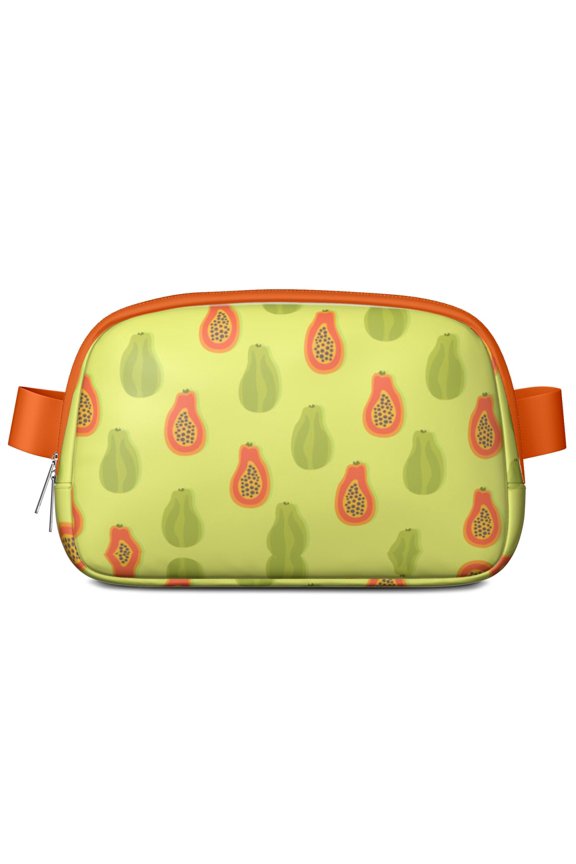 Tropical Papaya Fanny Pack – Cute Cartoon Fruit Belt Bag with Exotic Papaya Print, Funny Kawaii Design for Papaya Lovers