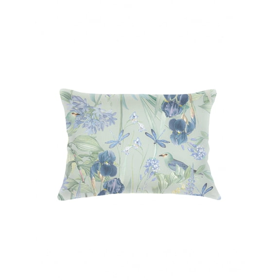 Tropical Paradise Aqua Linen Pillow 14x20 Down