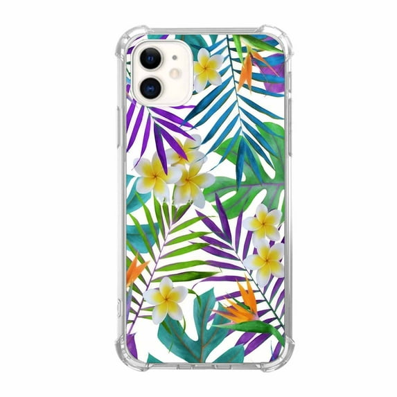 Tropical Paradise Case for iPhone 11,Aesthetic Colourful Floral Pattern Soft TPU Bumper Case Cover