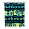 thumbnail image 1 of Tropical Paradise Palm Tree Shower Curtain 72x84, Quick-Dry Fabric with Ocean Beach Sunset Scene, Boho Bathroom Decor with Hooks, 1 of 5