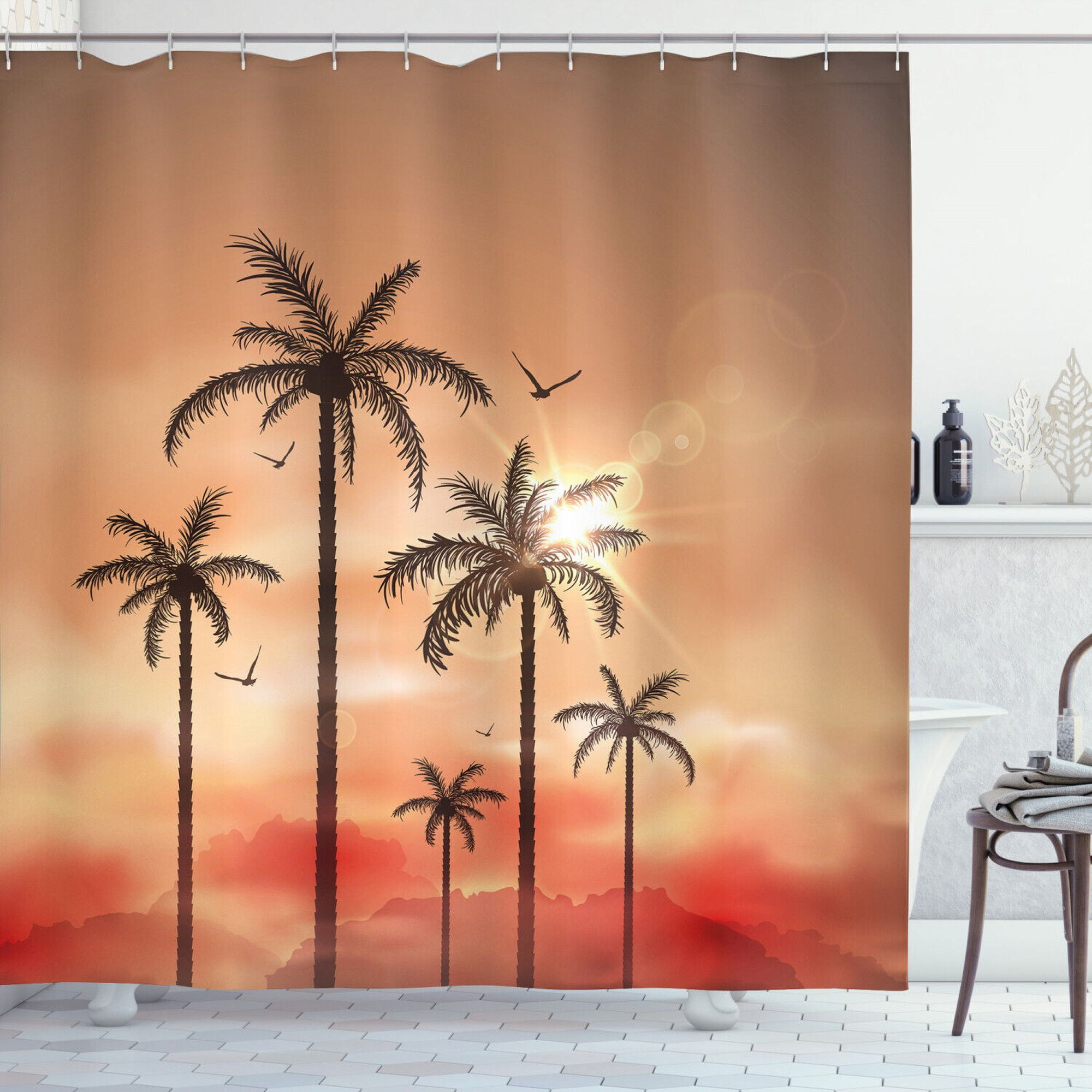 Tropical Paradise Shower Curtain: Stunning Palm Trees and Enchanting Tropical Paradise Shower Curtain: Stunning Palm Trees and Enchanting