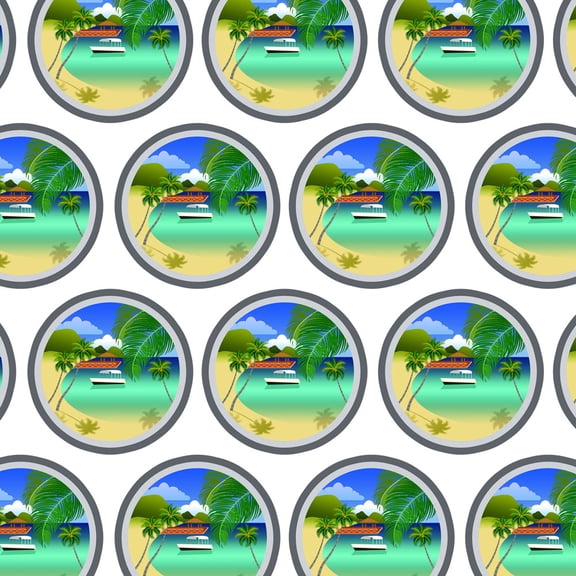 Tropical Paradise Travel Palm Tree Premium Gift Wrap Wrapping Paper Roll