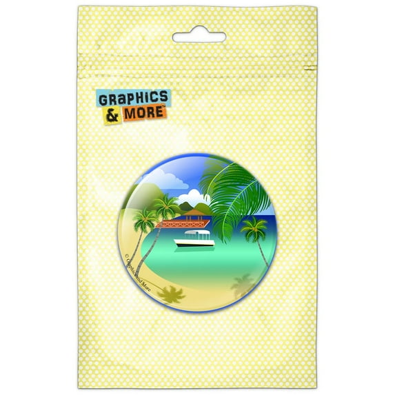 Tropical Paradise Travel Palm Tree Refrigerator Button Magnet