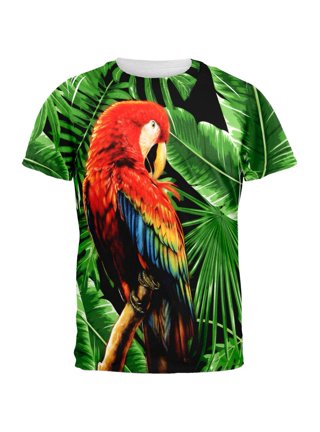 Adult Short Sleeve Gardening Tropical Sun Shirt - Parrots