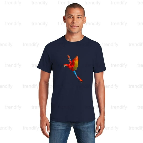 Tropical Parrot Bird Polygon Parrot Owners And Art Themed Unisex T-Shirt, up to 5XL